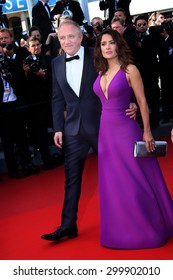 Actress Salma Hayek, 
Francois Henri Pinault  Attend The 'Carol' Premiere During The 68th Annual Cannes Film Festival On May 17, 2015 In Cannes, France.