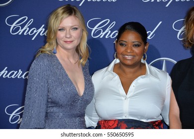 Actresses Kirsten Dunst & Octavia Spencer At The 2017 Palm Springs Film Festival Awards Gala. January 2, 2017
