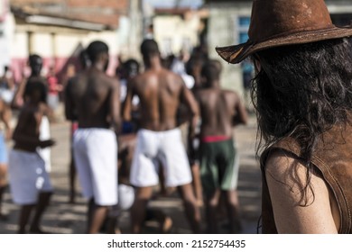 ACUPE, BRAZIL - Oct 26, 2021: The Residents Of Acupe, Santo Amaro, Bahia, Relive, In A Theatrical Way, The Struggle To End Slavery