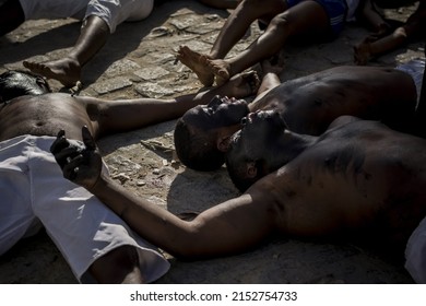 ACUPE, BRAZIL - Oct 26, 2021: The Residents Of Acupe, Santo Amaro, Bahia, Relive, In A Theatrical Way, The Struggle To End Slavery