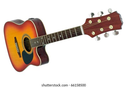 Acustic Guitar Isolated On White