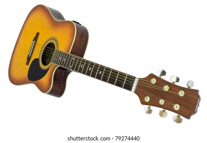 Acustic Guitar Isolated On White