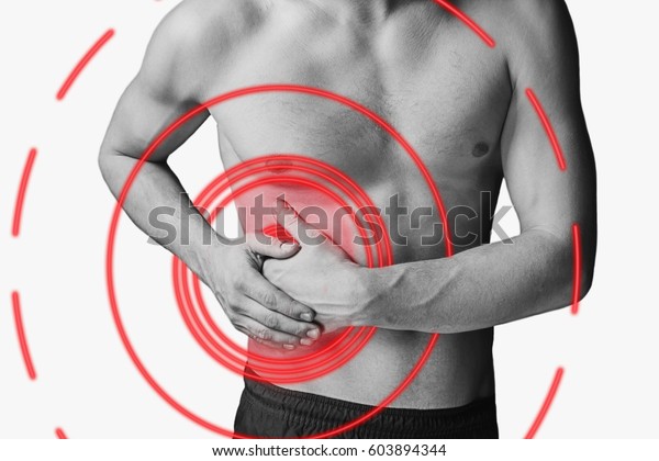 acute pain in a right side of male abdomen