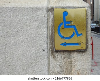 ADA Accessibility Signage Or Sign With Directional Arrow