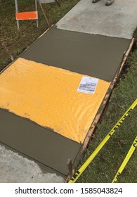 ADA Approved Sidewalk Ramp For People With Disability In Long Beach California In The Process Of Making.