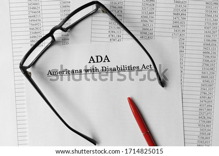 ADA Law American Disability Document on the table