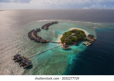 Adaaran Prestige Vadoo Resort, Maldives. Aerial Drone Shot. July 2021.