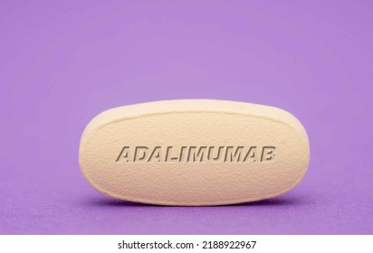 Adalimumab Pharmaceutical Medicine Pills  Tablet  Copy Space. Medical Concepts.