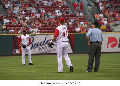 Adam Dunn And Ken Griffey Jr Playing Catch Before A Game