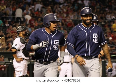 Adam Roses Hit A Homer To Bring In Matt Kemp During The 5th Inning At Chase Field In Phoenix AZ  USA 5-27-16.