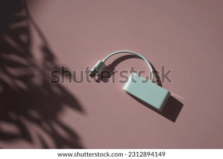 Adapter USB Type C to USB 3.0 Type-C Adapter OTG cable converters pink background.