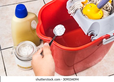 Add Baking Soda To Floor Cleaner And Water For House Cleaning