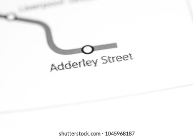 Adderley Street Station. Birmingham Metro Map.