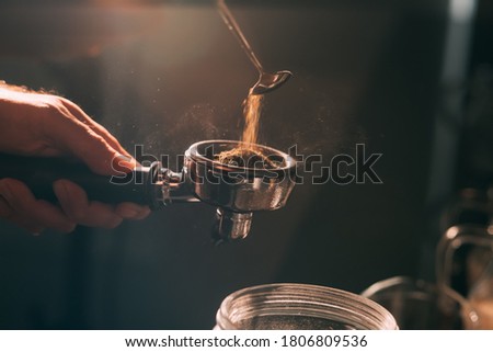 Similar – Senior Paar Hände gießen Kaffee aus der Thermoskanne.