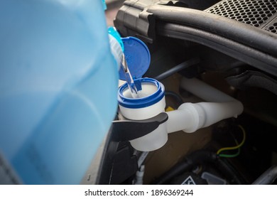 Adding Winter Windscreen Washer Fluid In The Car