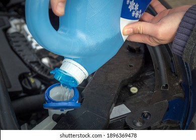 Adding Winter Windscreen Washer Fluid In The Car