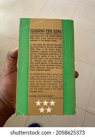 Addis Ababa, Ethiopia - October 16, 2021: Closing The Ring Winston S. Churchill Book. The Second World War Book. Back Cover Photo. Old Copy Photo.