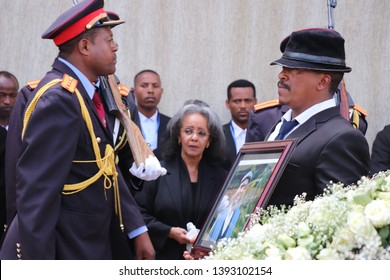 Addis Ababa, May 5, 2019: Ethiopia's President Sahle-Work Zewde On A Funeral Service Of Former Ethiopian President Dr. Negasso Gidada