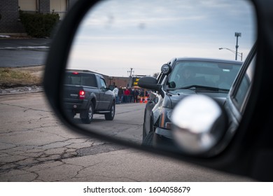 ADDISON, ILLINOIS - JANUARY 2, 2020: Police Presence Outside EarthMed Medical Marijuana Dispensary After Illinois Legalized Recreational Marijuana On January 1, 2020