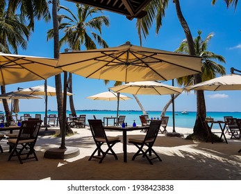 Addu Atoll Maldives - February 25th 2018: Enjoying a beautiful view from Shangri-la Maldives Restaurant.
