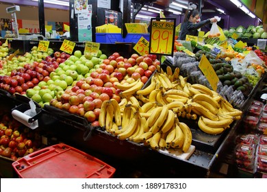 Adelaide, Australia- 2020: Central Market In Adelaide