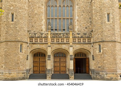 ADELAIDE, AUSTRALIA - APRIL, 2016 : The Entrance Of Bonython Hall Of The University Of Adelaide, Partial View, In Adelaide, South Australia On April 18, 2016.
