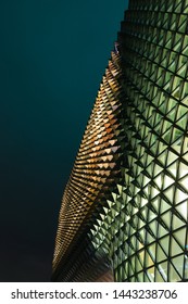 Adelaide, Australia - May 11, 2019: Side Facade View Of SAHMRI Building At Night.