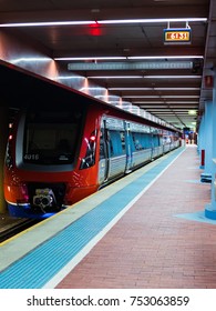 ADELAIDE, AUSTRALIA - OCTOBER 1, 2017: Train On Adelaide Railway Station