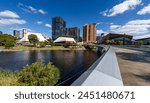 Adelaide city on the banks of the River Torrens. Adelaide. South Australia.