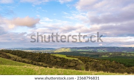 Adelaide Hills green panorama during winter season, South Australia