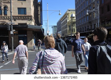 ADELAIDE - MAR 29 2019:Traffic On Rundle Mall Shopping Precinct, A Very Popular Local And Tourist Attraction In Adelaide, South Australia State, Australia.