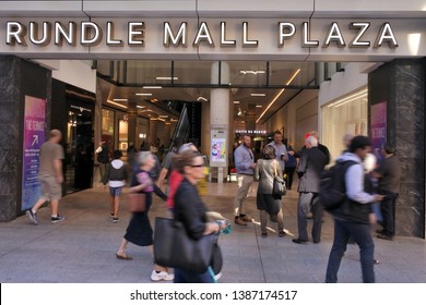 ADELAIDE - MAR 29 2019:Traffic On Rundle Mall Plaza, A Very Popular Local And Tourist Attraction In Adelaide, South Australia State, Australia.