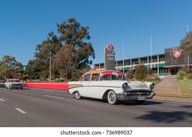 Adelaide, SA, Australia - October 15, 2017: The Holden Dream Cruise Celebrates 70 Years Of Car Manufacturing In Adelaide. The Factory Will Close October 20th Ending All Car Manufacturing In Australia.