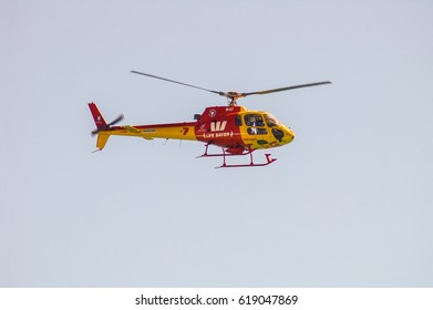 Adelaide South Australia 25 January 2009 The Westpac Rescue Helicopter On Patrol  In South Australia