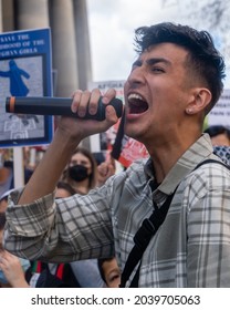 Adelaide, South Australia - August 29,2021: Hazara Australian Screams In Front Of The Parliament House Of South Australia.