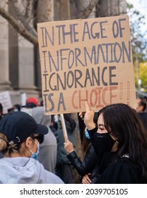 Adelaide, South Australia - August 29,2021: Hazara Australians Stand With Their Signs In Front Of The Parliament House Of South Australia.