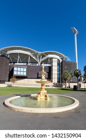 Adelaide, South Australia / Australia - June  22 2019: Creswell Gardens Fountain, Located On The Eastern Approach To  Adelaide Oval, Adelaide, South Australia.