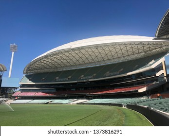 Adelaide, South Australia / Australia - March 9, 2018: View Of The Riverbank Stand From The Playing Surface At Adelaide Oval, South Australia, Australia. 