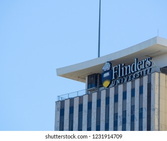 ADELAIDE, SOUTH AUSTRALIA. - On November 17, 2018. – The Facade Building Of Flinders University Is A Public University In Adelaide, South Australia.