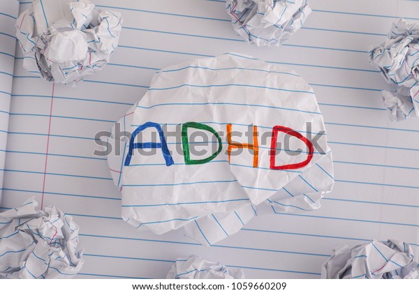 Adhd Abbreviation Adhd On Crumpled Paper Stock Photo Edit