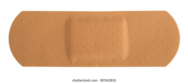 adhesive rectangular plaster isolated on a white background