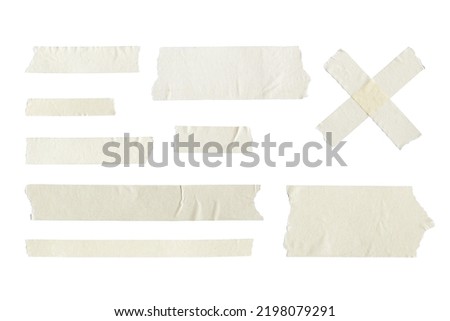 Adhesive tape set isolated on white background. 