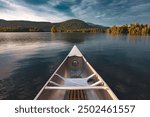 Adirondack Canoe on Lake George, New York at Sunrise