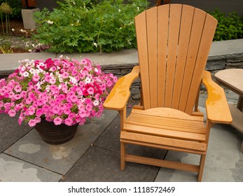 Adirondack Chair And Flowers