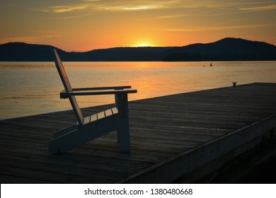 Adirondack Chair At Sunset