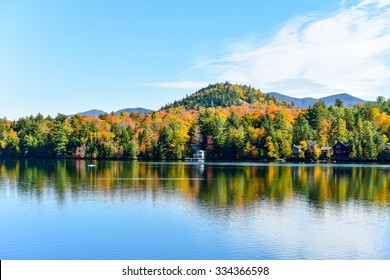 Adirondacks Peak Fall Foliage In Lake Placid, New York.