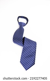 adjustable pre tied zipper necktie isolated on white background, men's fashion necktie with white backdrop 