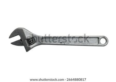 Adjustable spanner isolated on white.