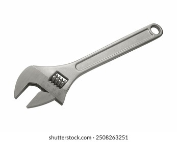 Adjustable Wrench. A versatile hand tool featuring a movable jaw for gripping various sizes of nuts and bolts, ideal for plumbing, mechanical repairs, and general maintenance tasks. - Powered by Shutterstock