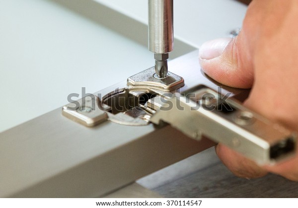 Adjusting Fixing Cabinet Door Hinge Stock Photo Edit Now